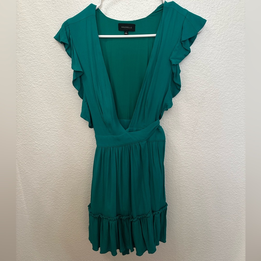 Majorelle Teal (much brighter and prettier in person) size small, wrap dress